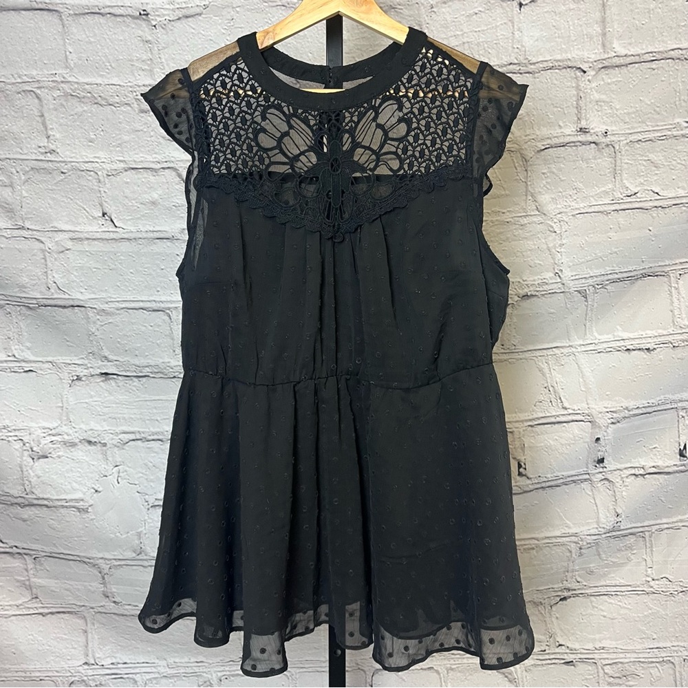 Torrid Black Lace Sleeveless Babydoll Top